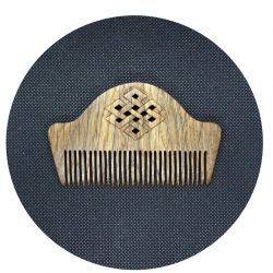 Мужская деревянная расческа для бороды и усов УЗЕЛ УДАЧИ